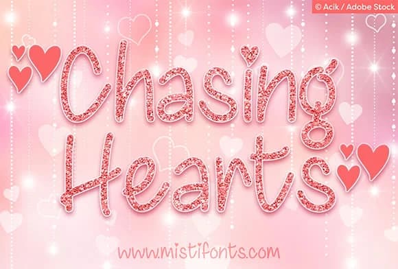Chasing Hearts Font by Misti — Script Handwritten Font