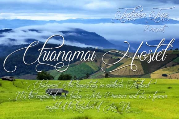 Chiangmai Hostel Font by Typhoon Type™ — Script Handwritten Font