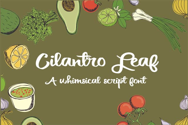 Cilantro Leaf Font by Illustration Ink — Script Handwritten Font