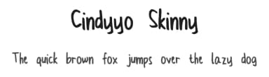 Cindyyo Skinny by Cindyyo — Script Handwritten Font — thumbnail 1