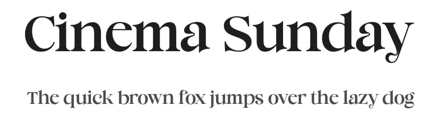 Cinema Sunday by Sansakerta — Serif Font