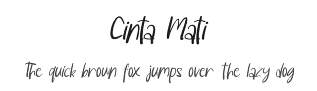 Cinta Mati by Bongkeng Art Studio — Script Handwritten Font