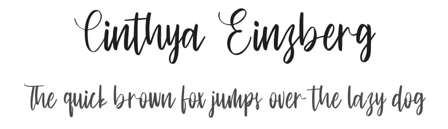 Cinthya Einzberg by StringLabs Creative Studio — Script Handwritten Font