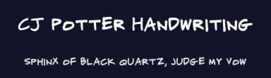 CJ Potter Handwriting by C.J.  Potter — Script Handwritten Font — thumbnail 2