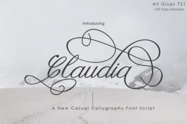Claudia Font by faisal_Alfaraby by faisal_Alfaraby — Script Handwritten Font — thumbnail 1