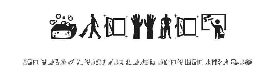 Cleaner by Woodcutter — Dingbats Font