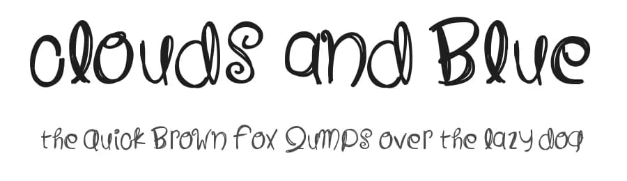 Clouds And Blue by Des Gomez — Script Handwritten Font