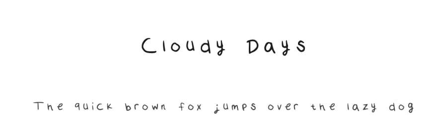 Cloudy Days by Claudia Kills — Script Handwritten Font