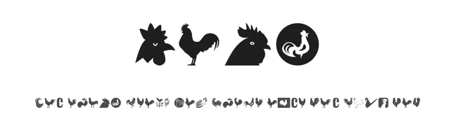 Cock by Woodcutter — Dingbats Font