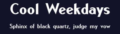 Cool Weekdays by Roland Huse Design — Sans Serif Font — thumbnail 2