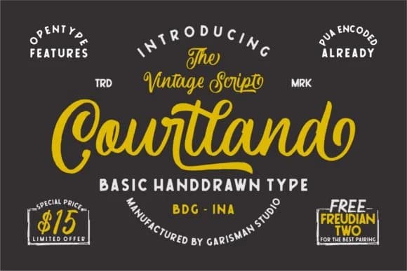 Courtland Font by Garisman Studio — Script Handwritten Font