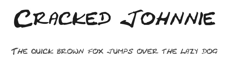 Cracked Johnnie by pOPdOG fONTS — Script Handwritten Font