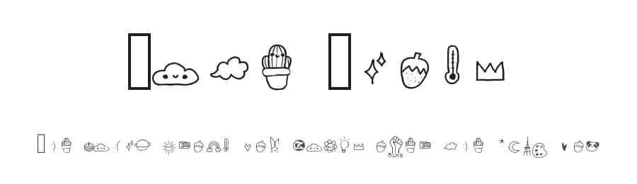 Cute Icons by Tillai Zita — Dingbats Font