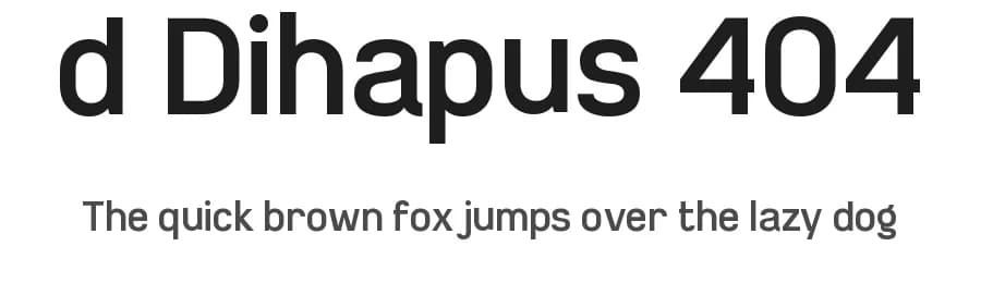 d Dihapus 404 by wepfont.com — Sans Serif Font