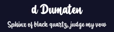 d Dumaten by wepfont.com — Script Handwritten Font — thumbnail 2