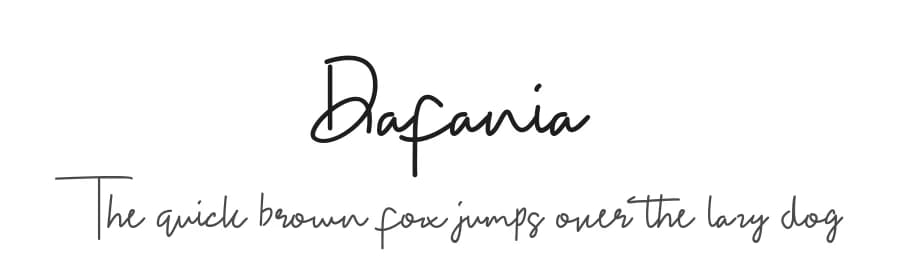 Dafania by sapodilla type — Script Handwritten Font