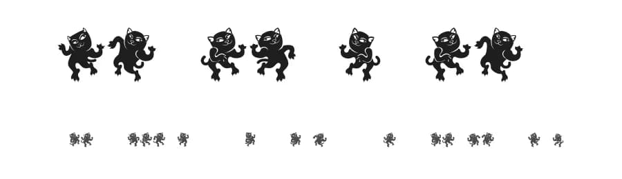 Dancing Cat by Vladimir Nikolic — Dingbats Font