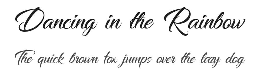 Dancing in the Rainbow by Cat.B — Script Handwritten Font