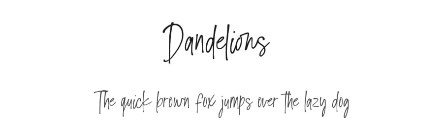 Dandelions by Jimtype Studio — Script Handwritten Font