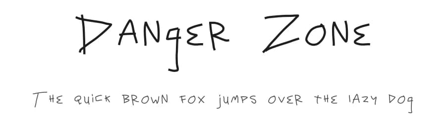 Danger Zone by Nerdle Pants — Script Handwritten Font