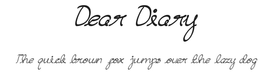 Dear Diary by weknow — Script Handwritten Font