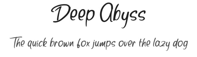 Deep Abyss by Id: #1146462 — Script Handwritten Font