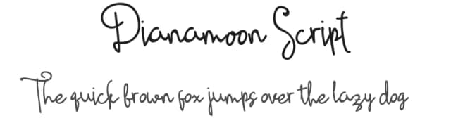 Dianamoon Script by Zavira Mumtaz — Script Handwritten Font