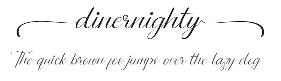 Dinernighty by Calligraphy Fonts — Script Handwritten Font