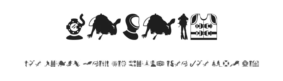 Diving by Woodcutter — Dingbats Font