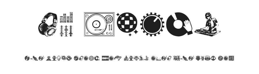 DJ Icons by Woodcutter — Dingbats Font