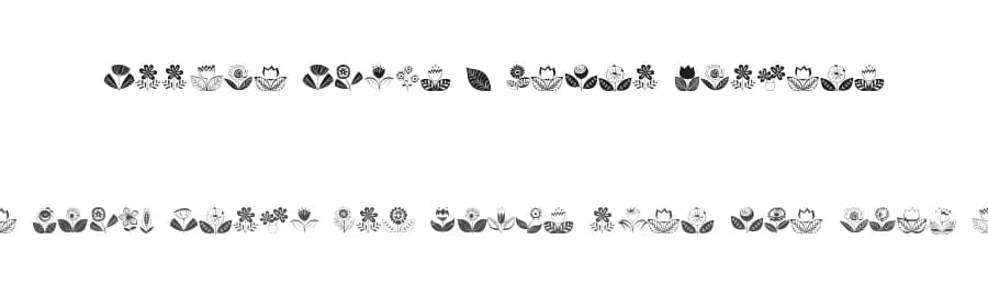 Doodle Dings 2 Retro Flowers by Emily Spadoni — Dingbats Font