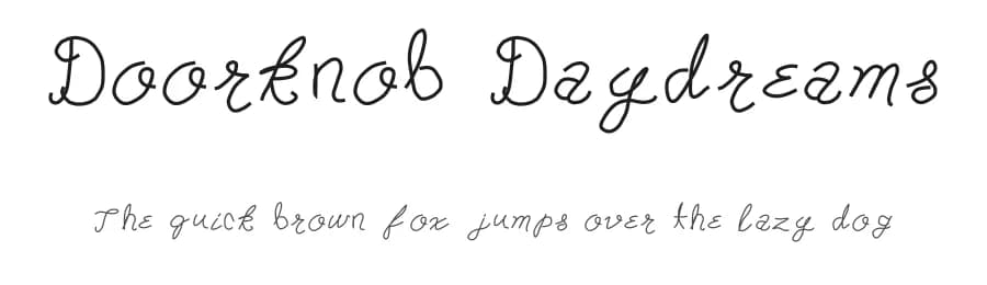Doorknob Daydreams by Nerdle Pants — Script Handwritten Font