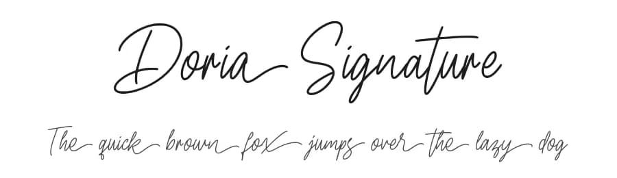 Doria Signature by Kong Font — Script Handwritten Font