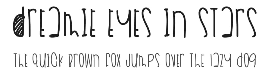 Dreamie Eyes In Stars by Des Gomez — Script Handwritten Font