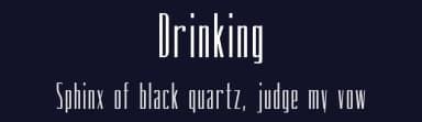 Drinking by Salvo Nicolosi — Sans Serif Font — thumbnail 2