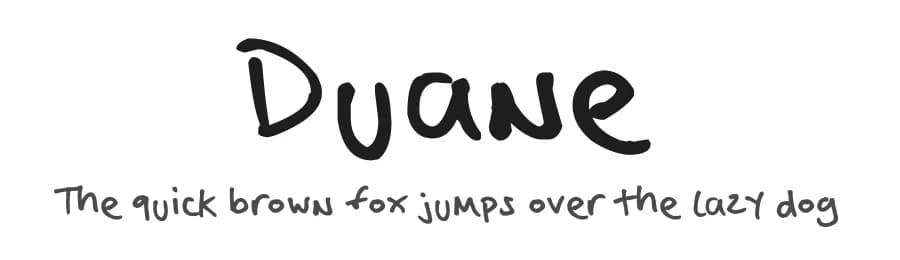 Duane by Duane Doogan — Script Handwritten Font