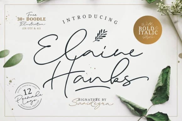 Elaine Hanks Font by saridezra — Script Handwritten Font
