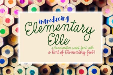 Elementary Elle Font by tabitha_beam — Script Handwritten Font — thumbnail 1