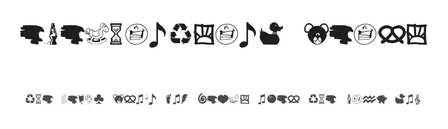 Elephantsand Bears by Gary David Bouton — Dingbats Font — preview 1