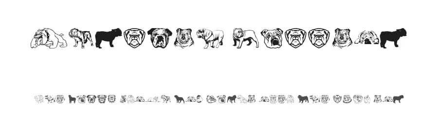 English Bulldog by Woodcutter — Dingbats Font
