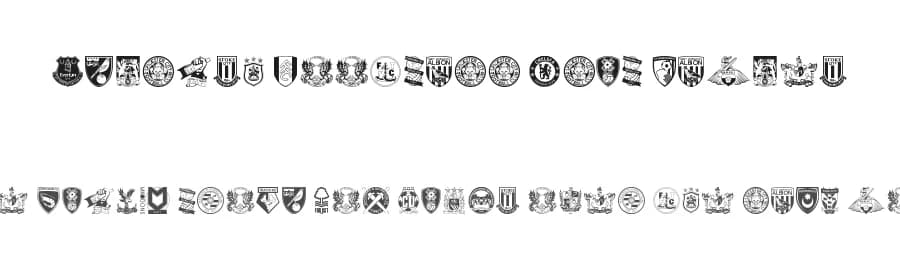 English Football Club Badges by Anthony Robinson — Dingbats Font