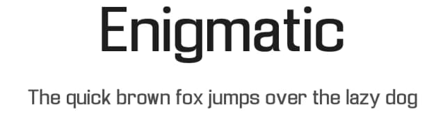 Enigmatic by Darren Rigby — Sans Serif Font