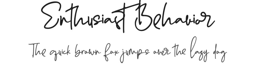 Enthusiast Behavior by aldedesign — Script Handwritten Font