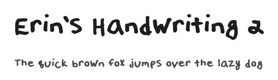 Erin's Handwriting 2 by Erin Loper — Script Handwritten Font