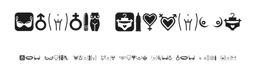 Erotic Symbols by Vladimir Nikolic — Dingbats Font