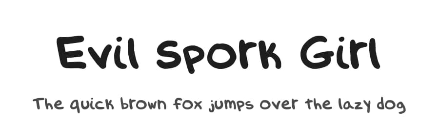 Evil Spork Girl by lettucing — Script Handwritten Font