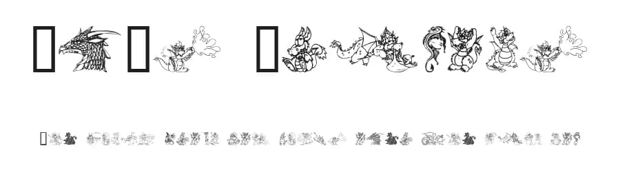 Ev's Dragons by House of Lime — Dingbats Font