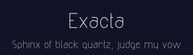 Exacta by Manuel Ramos — Sans Serif Font — thumbnail 2