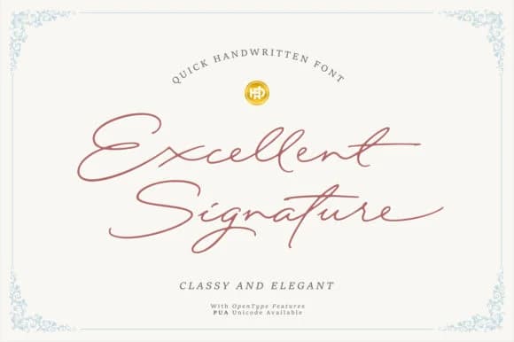 Excellent Signature Font by hptypework — Script Handwritten Font