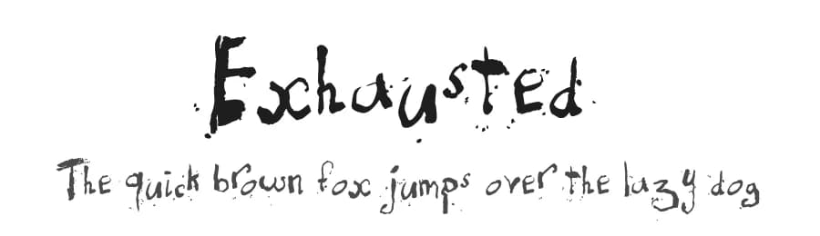 Exhausted by imagex — Script Handwritten Font